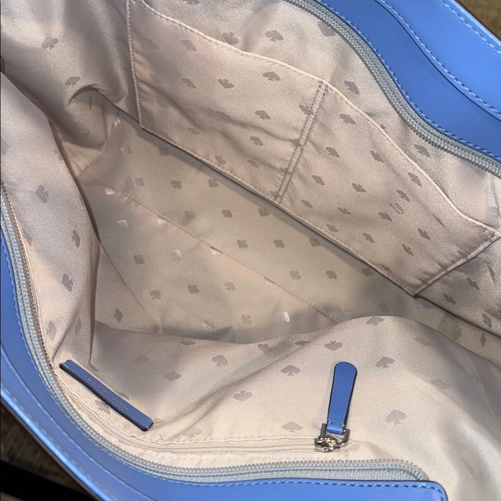 Kate Spade Bag Rosa Blue Leather Tote - Picture 14 of 17